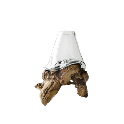 Molten Glass Vase on Driftwood